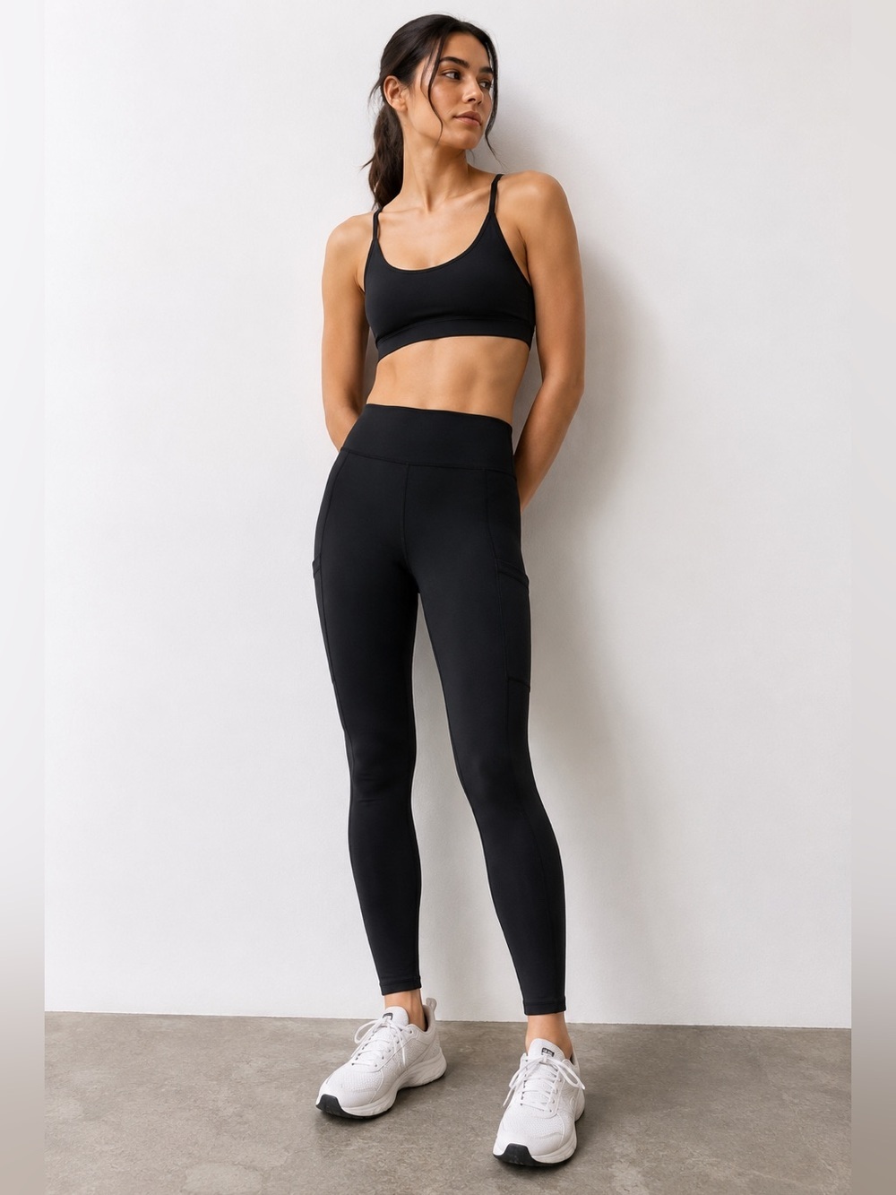 Black High Rise Pocket Leggings Size L/XL
